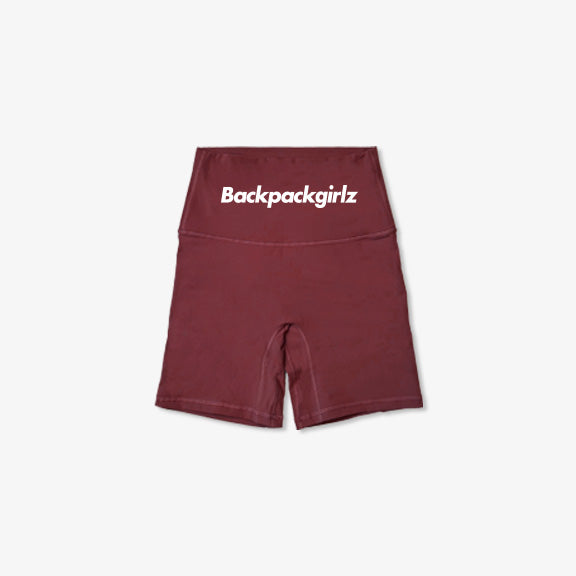 BackpackGirlz High Rise Biker Shorts - Cabernet – Backpack Boyz Shop